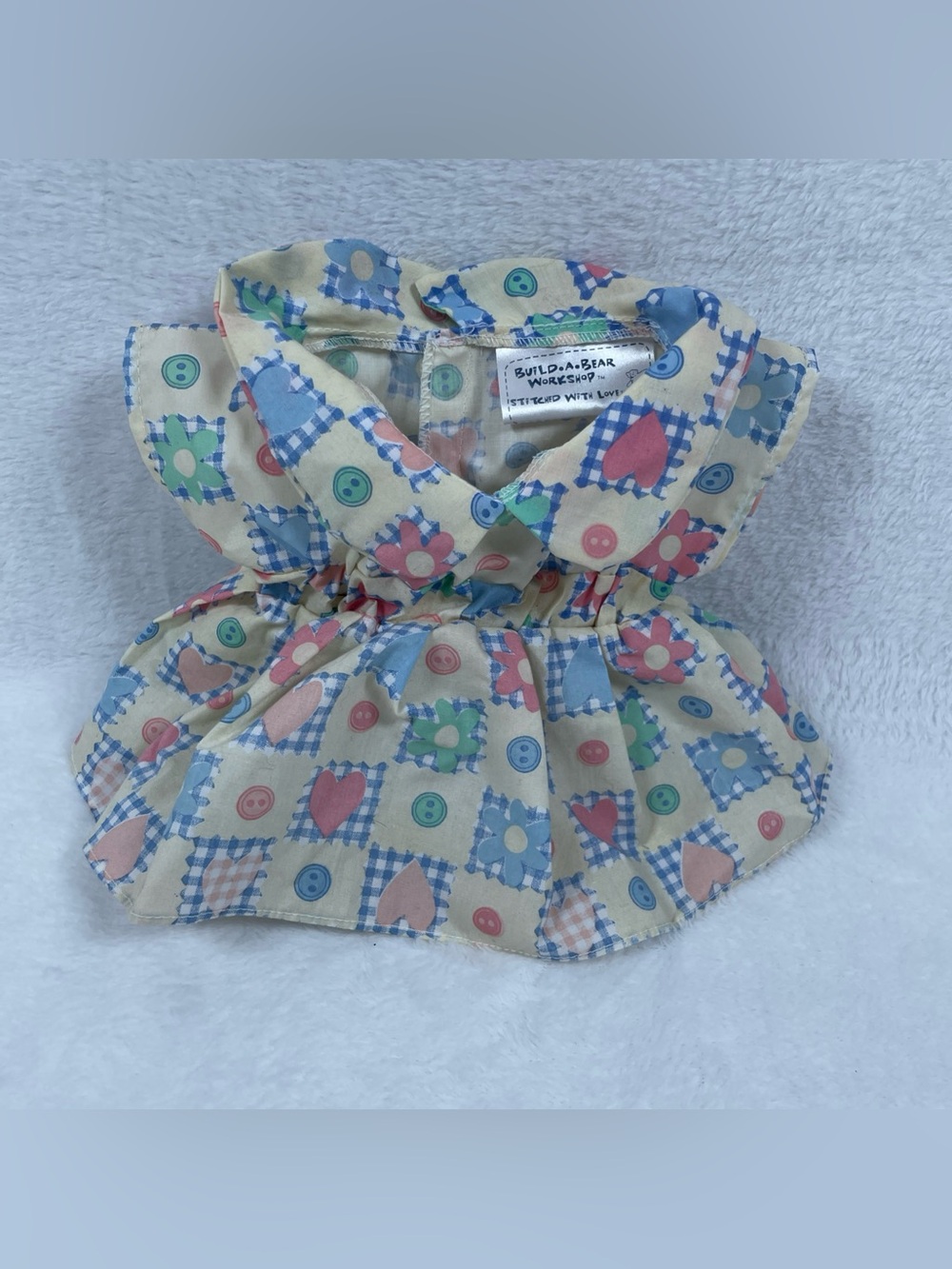 RARE Build A Bear Vintage Dress Flower Patchwork Patch Teddy Girl Cotton Clothes